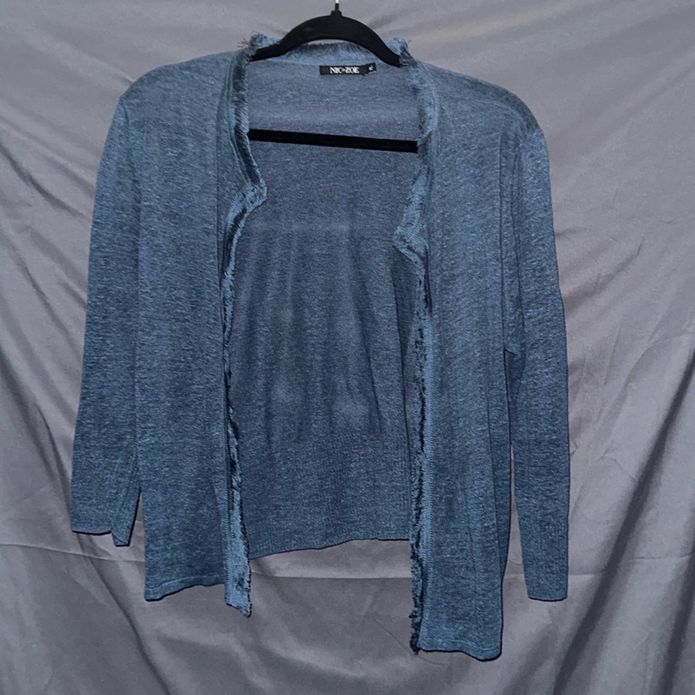 Blue lightweight open cardigan